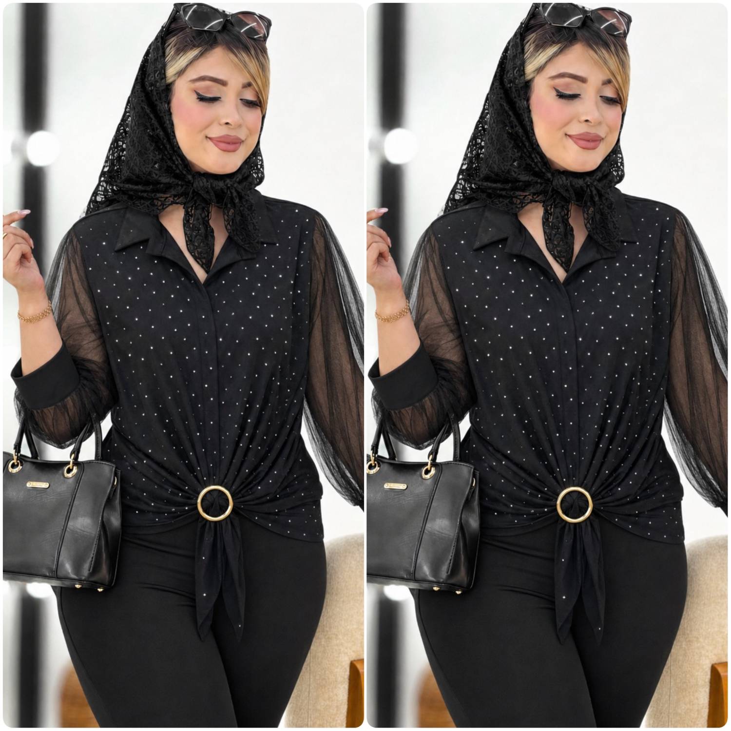 شومیز مجلسی دلنواز جنس الیزه