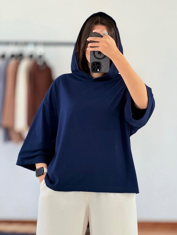 تیشرت باکسی کلاهدار